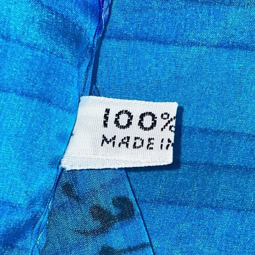 Vintage Jayakar Paris 100% Silk Scarf Signed Blue Purple Striped Oblong France